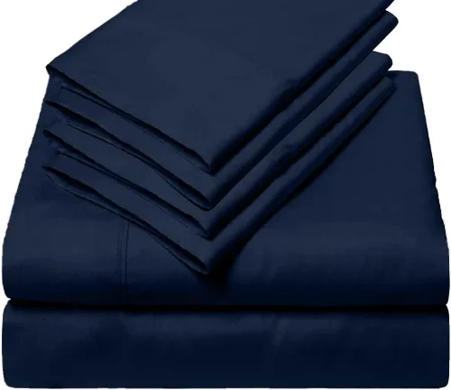 Vista 13 de Femini Fashion Juego de sábanas de 6 piezas 100% algodón egipcio Giza, almohada de sábanas Giza, algodón de fibra larga de 600 hilos, tejido