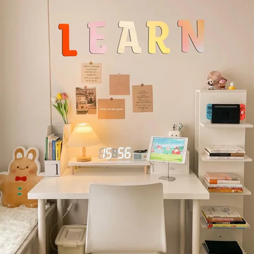 Vista 6 de Letras de Madera de 8 Pulgadas Letra de Madera A de 1/5 Pulgada de Grosor Recortes Letras del Alfabeto de Madera Sin Terminar para Decoración
