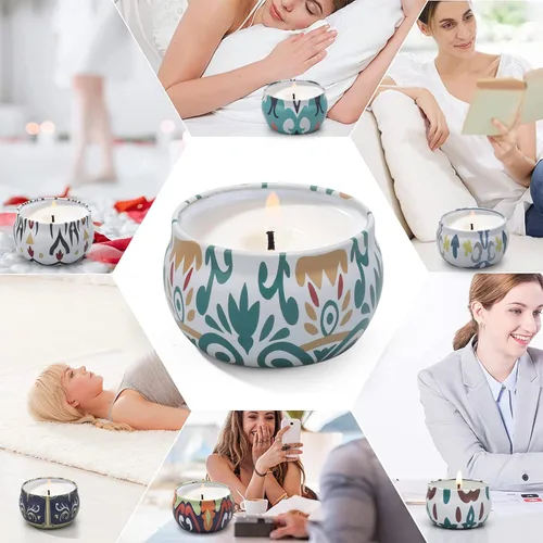 Vista 4 de Paquete de 9 velas aromáticas para el hogar, velas de soja de larga duración de 25 onzas y 200 horas, velas de tarro de aromaterapia, velas