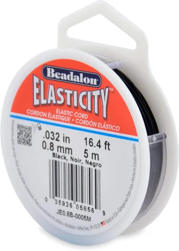 Vista 31 de Beadalon - Cordón elástico para joyería (0,5 mm, 5 m), color negro