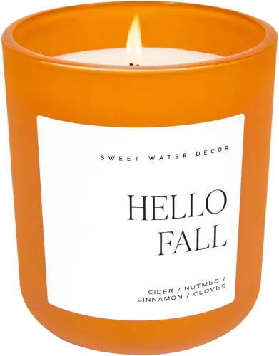 Vista 15 de Sweet Water Decor Vela de otoño para el hogar, perfumada - Manzana Maple & Bourbon - Vela de cera de soja de larga duración 70 horas de combustión