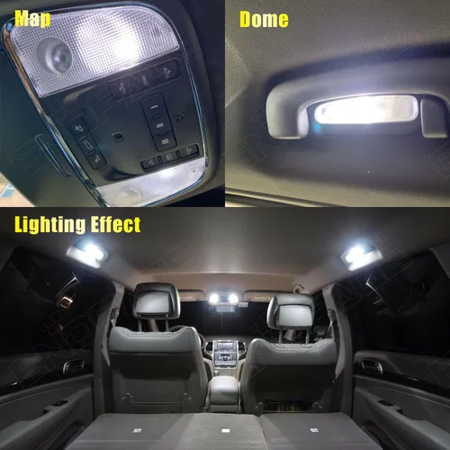 Vista 4 de Paquete de 16 piezas de cargador de luz LED interior para Dodge Charger 2011 2012 2013 2014 2015 2016 2017 2018 2019 2020 2021 paquete