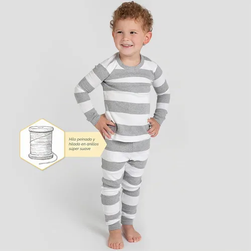 Vista 4 de Burt's Bees Baby Pijama de algodón orgánico para niños, conjunto de pijama