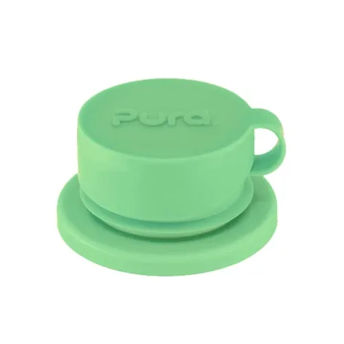 Vista 8 de Pura tapa para botella deportiva con boca ancha de silicona (sin plástico, no tóxica, sin BPA), Aguamarina