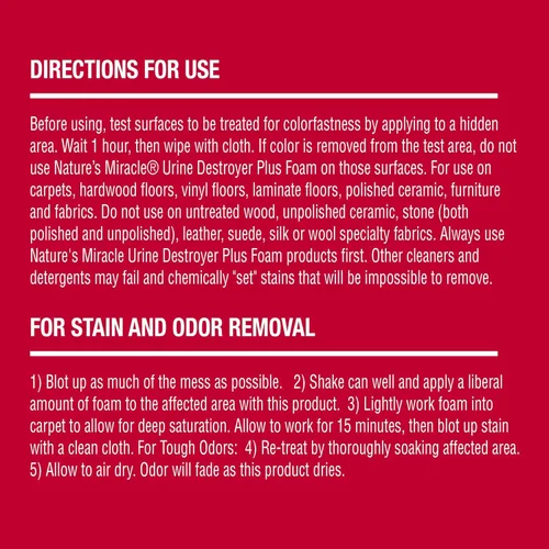 Vista 3 de Nature's Miracle Destructor de orina de perros Plus, fórmula enzimática para manchas severas de orina de perro, 17.5 onzas