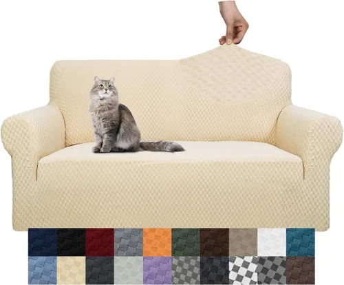 Vista 51 de YEMYHOM Funda para sofá con diseño jacquard de alta elasticidad, funda para silla de sala de estar, a prueba de mascotas, perros y gatos