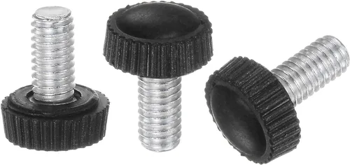 Vista 7 de uxcell 20 pomos moleteados de rosca métrica macho M4 x 0.236 in, pomos de sujeción de tornillo de pulgar, mango de plástico con perno roscado