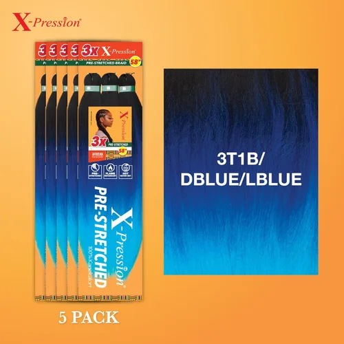 Vista 70 de Sensationnel X-Pression - Trenzas prestiradas, 3 unidades, 58 pulgadas, paquete de 1 unidad, 1B