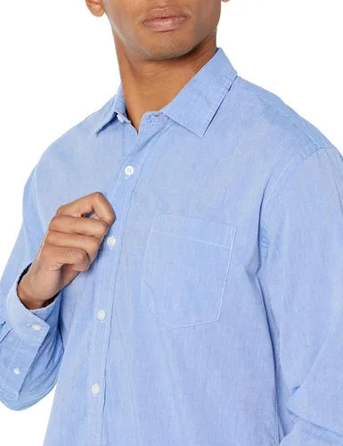 Vista 3 de Tienda Essentials - Camisa de popelina para hombre informal de manga larga con ajuste regular