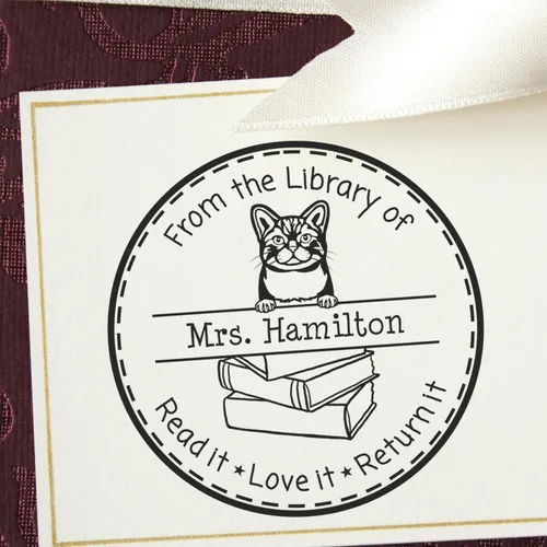 Vista 53 de Customized Return My Book Embosser with Don Sphynx Cat Design - Custom Please Return Book Embossed Stamp for Avid Readers and Book Lovers