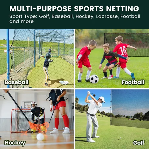 Vista 7 de Golf Net for Hitting Practice, 10Ft to 50Ft Golf Ball Netting with 33Ft Hanging Nylon Rope,Also Use as Baseball, Hockey, Soccer, LAX