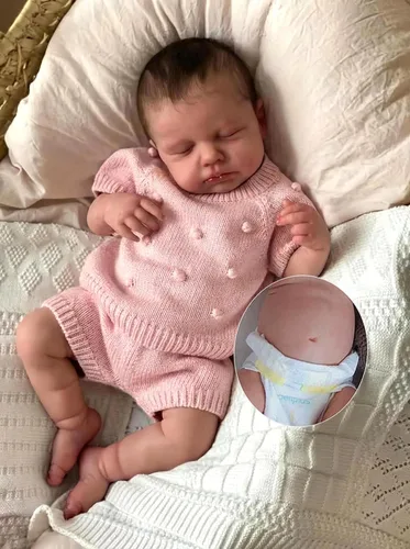 Vista 7 de Zero Pam Muñecas de bebé Reborn de silicona Cuerpo completo de 18 pulgadas Muñeca de bebé realista Muñeca de bebé real que se ve realista Muñecas