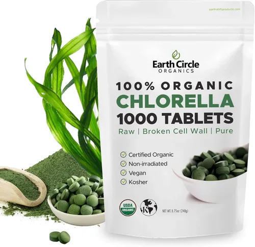 Vista 8 de Tabletas orgánicas de Chlorella 1000 unidades Suplemento de clorofila de alta potencia Chlorella Pyrenoidosa pura Pared celular rota para una