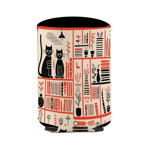 Vista 8 de Book Or Cat Reusable Insulated Neoprene Iced Coffee Cup Sleeve Funny Drink Sleeve for Cold Beverages Cute Beverage Holder for Iced Coffee