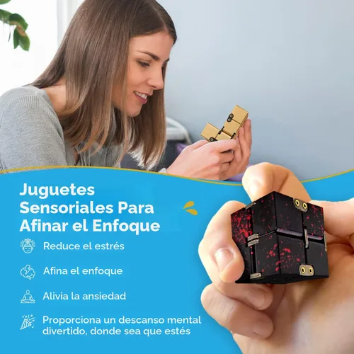 Vista 2 de PILPOC theFube Infinity Cube Infinite Magic Cube alivia el estrés y la Rojo