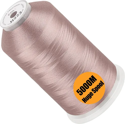 Vista 140 de New Brothread - Bobina única de 5000 m de hilo de poliéster para máquina de bordar 40WT para máquinas comerciales y domésticas - Rojo ámbar