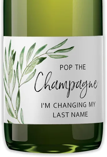 Vista 7 de POP the Champagne Estoy Cambiando Mi Apellido Etiquetas ● SET de 12 ● Etiquetas Mini para Botella de Champán de la Despedida de Soltera, Despedida