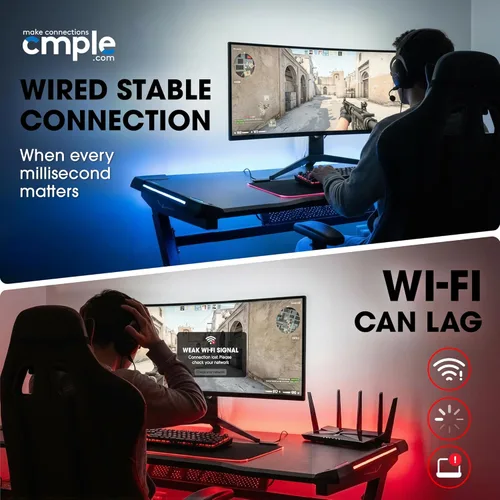 Vista 9 de Cmple - Cable Cat6 1000 pies a granel, cable Ethernet LAN Cat 6, cable de red UTP 23AWG CMR Riser 10Gbps 550 MHz, caja dispensadora de 1000 pies