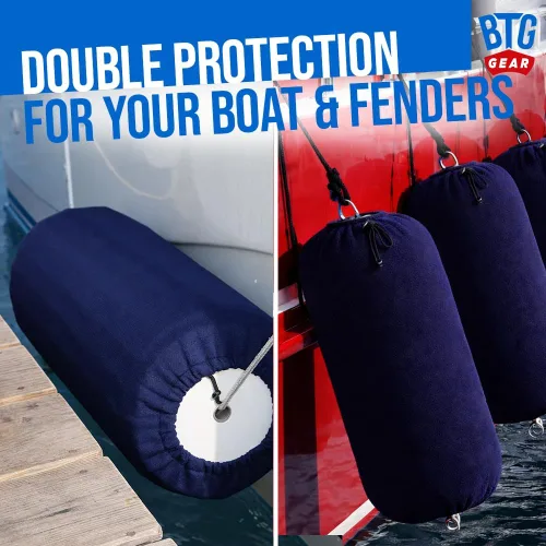 Vista 5 de HTM-1/HTM-2/HTM-3 Agujero en el medio Marine Fleece Barco Defensas Guardabarros Cubiertas/Calcetines (azul marino)