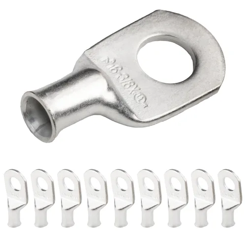 Vista 365 de SELTERM 5 piezas terminales de cable de cobre estañado 1/0 AWG perno de 1/2", extremos de cable de batería, terminales de anillo, conectores