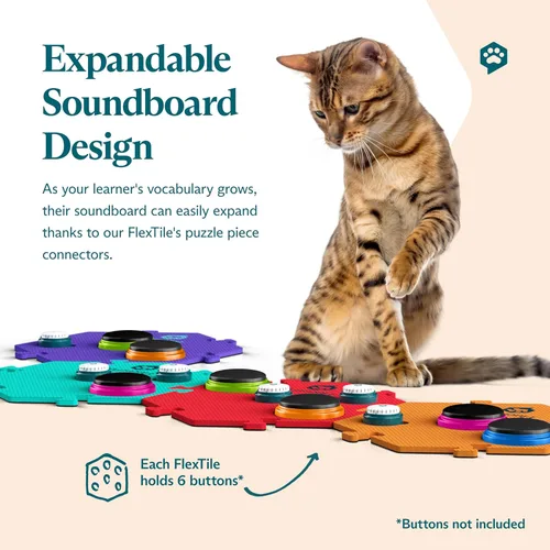 Vista 5 de FluentPet FlexTiles extra grandes para botones grandes y pequeños, paquete de 3, capacidad para botones grandes de 3.5 y 1.9 pulgadas, cada