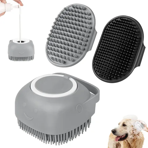 Vista 11 de Comotech 6 piezas: cepillo de baño para perros y cepillo de dientes para perros Cepillo de champú y estropajo con mango ajustable para perros