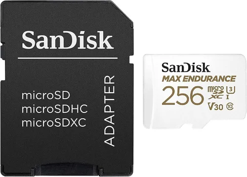 Vista 5 de SanDisk MAX Endurance - Tarjeta microSD de 256 GB para cámaras de seguridad para el hogar y cámaras de tablero (SDSQQVR-256G-GN6IA) con adaptador