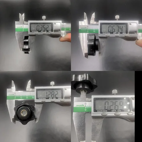 Vista 6 de Lkelyonewy - Tuercas de sujeción moleteadas en forma de estrella métricas M8 de plástico negro, pomos roscados, pomo para cortadora de césped, kit