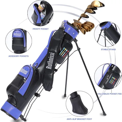 Vista 3 de Sunday - Bolsa de golf con bolsa enfriadora y correa acolchada, ligera para el campo de conducción, mini curso, práctica de entrenamiento, hombres