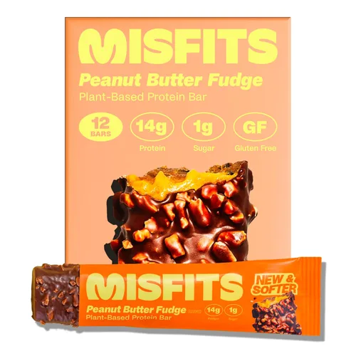 Vista 8 de Misfits - Paquete de variedad de barras de proteínas Barras nutricionales - 14-15g de proteína, 1g de azúcar, a base de plantas, bajas