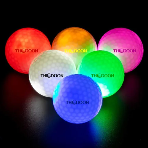 THIODOON Glow in The Dark Golf Balls Light up Led Golf Balls Night Golf Gift Sets for Men Kids Women 6 Pack (6 Colors in one)