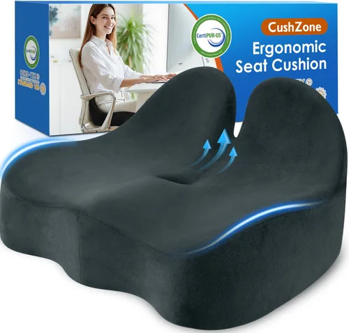 Vista 12 de CushZone Cojín de Asiento, Cojín de Asiento de Espuma Viscoelástica para Silla de Oficina para Sillas de Oficina/Automóvil/Viaje Largo/Silla