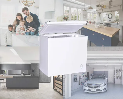 Vista 7 de Congelador de pecho de 7 pies cúbicos, puerta abierta superior independiente, congelador profundo con control de termostato ajustable y cestas