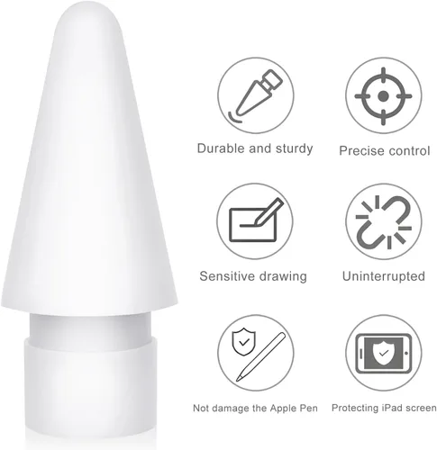 Vista 4 de Puntas de repuesto para Apple Pencil de 1ª generación, 2ª generación, lápiz Pro/USB-C, puntas de iPencil mejoradas, 4 piezas