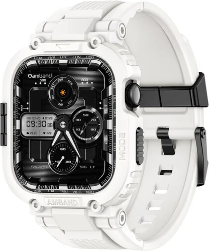 Vista 22 de amBand Compatible con Apple Watch Series 9/8/7/6/5/4 & SE 3/2/1 Correa de 41mm/40mm para Hombres, Caja M1 Deportiva y Resistente con Correa