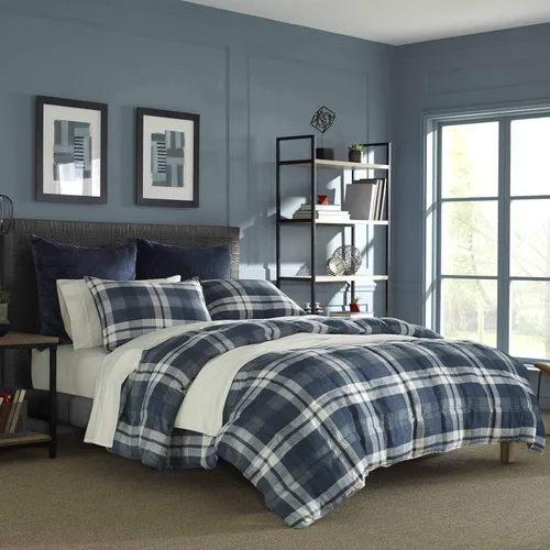 Vista 10 de Nautica - Juego de edredón King, ropa de cama reversible con fundas a juego, microgamuza con reverso sherpa, certificado Oek-Tex
