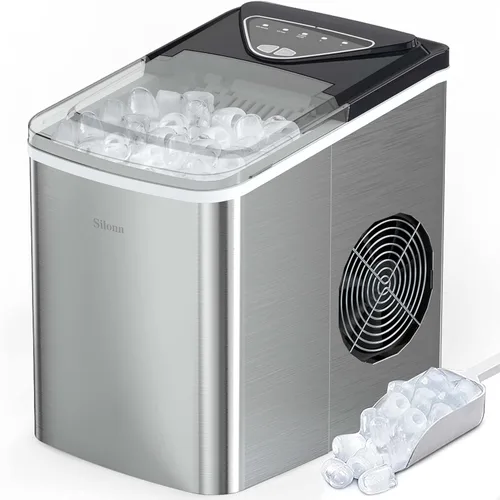 Vista 12 de Silonn Nugget Ice Maker Encimera - 36 libras 24H Masticable Pellet Sonic Black-pro