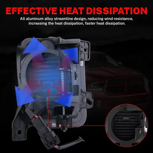 Vista 5 de Z-OFFROAD - Luces LED anti-neblina de reemplazo para parachoques de Dodge Ram 1500, 2013, 2014, 2015, 2016, 2017 y 2018
