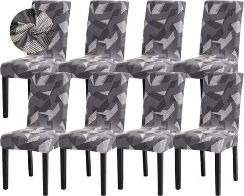 Vista 59 de Sufdari Juego de 2 fundas para sillas de comedor, fundas para sillas de cocina, fundas para sillas Parsons, protectores de sillas de elastano