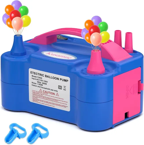 Bomba eléctrica de globos, máquina infladora de globos para globos en casa, bomba de aire portátil de doble boquilla inflador/soplador de globos a