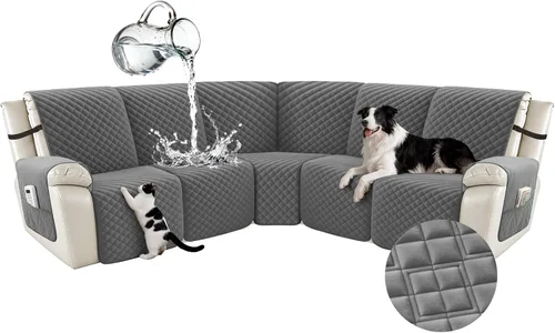 Vista 23 de Arfntevss Fundas Impermeables para Sofá Seccional Reclinable para Sofá Seccional Reclinable en Forma de L Antideslizante Lavable Funda