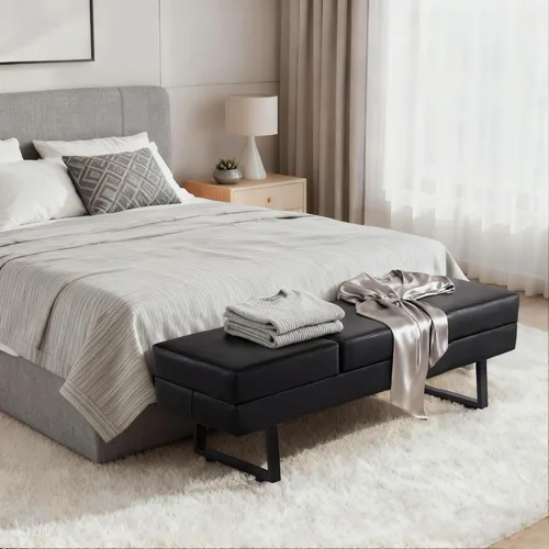 Vista 5 de BarberPub Sillas de sala de espera, banco de recepción de invitados de oficina resistente, sillas de vestíbulo tapizadas de piel sintética para Negro