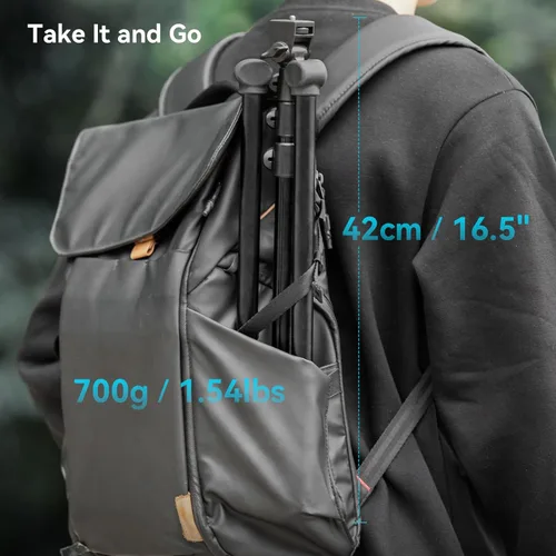 Vista 6 de SmallRig Trípode de teléfono con control remoto, trípode de 67 pulgadas para cámara plegable inversa, soporte de trípode universal para soporte