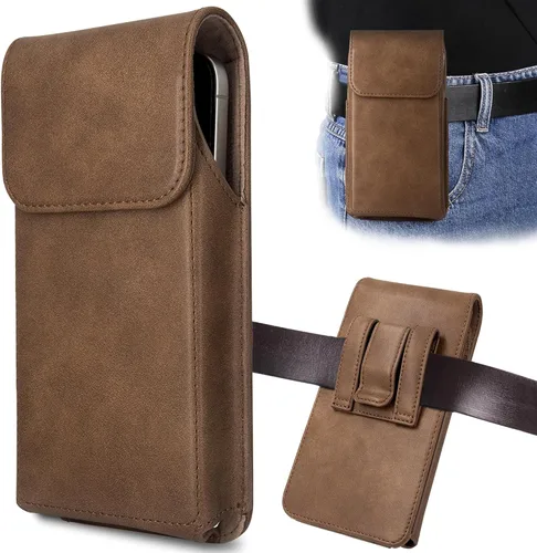 Vista 10 de Funda con clip para cinturón para iPhone 17, 17 Pro, 16, 16 Pro, 15, 15 Pro, 14, 14 Pro, 13, 13 Pro, 12, Galaxy S25, S24, S23, Funda de cuero