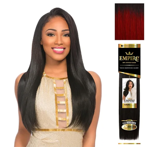 Vista 17 de Empire Yaki – 100% pelo humano Remy, tejido suave Yaki con aceite de argán, Sensationnel