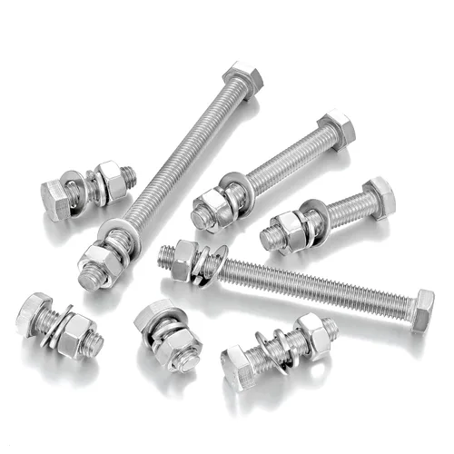 Vista 4 de Juego surtido de 240 tuercas y pernos de cabeza hexagonal M8, tornillos plateados de acero inoxidable 304, 8 tamaños para tuercas de hardware