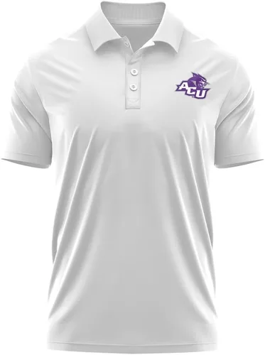 Camisa polo deportiva oficial de la NCAA Collegiate para hombre, de manga corta, logotipo en el pecho izquierdo, colección blanca Abilene Christian
