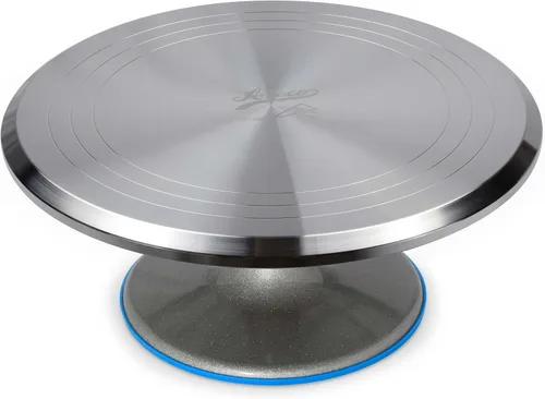 Ateco Soporte giratorio para decoración de tartas, 615 12" redondo, base de aluminio, blanco