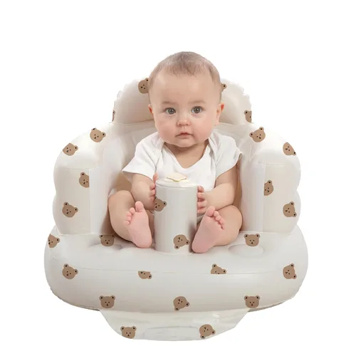 Vista 18 de Asiento de bebé inflable mejorado con bandeja para bebés de 3 a 36 meses, asiento de bumbo con bomba de aire integrada con bandeja, silla de bebé