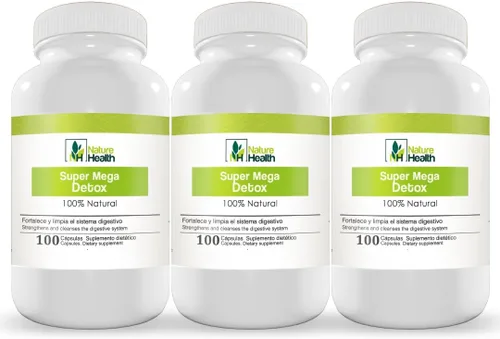 Super Mega Detox Clense Capsulas con Alfalfa, Linaza, Cascara Sagrada, Fibra de Trigo y Avena, linaza (100 cápsulas) (3)